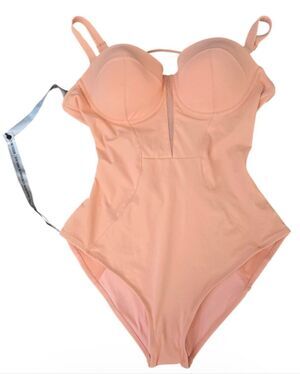 Women’s Peach One-Piece Swimsuit with Built-In Support